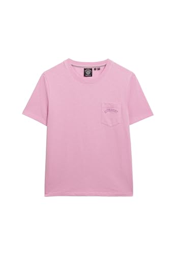 Superdry Damen Essential Logo T-Shirt mit stückgefärbter Tasche Feuriges Korallrot 38 von Superdry