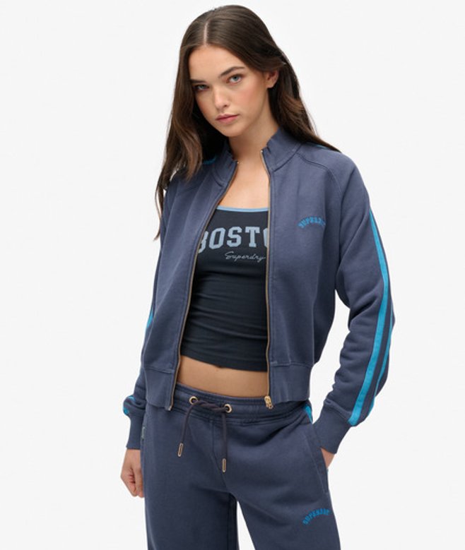 Superdry Damen Essential Logo Trainingsjacke Navy - Größe: 42 von Superdry