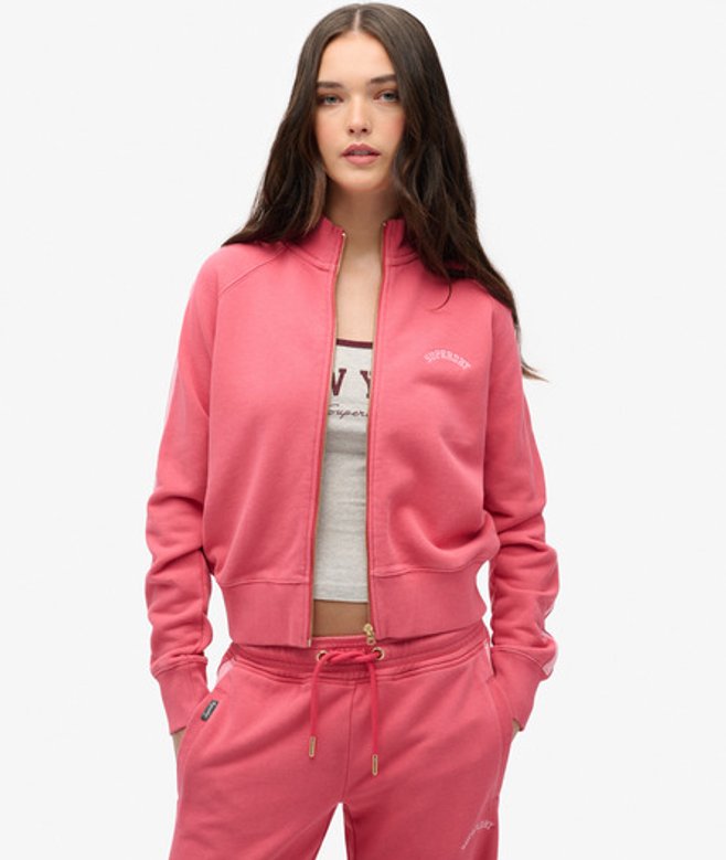 Superdry Damen Essential Logo Trainingsjacke Red - Größe: 38 von Superdry