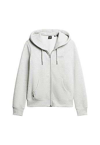 Superdry Damen Essential Logo Zip Hoodie Sweatshirt, Grauer Lehm, 42 von Superdry