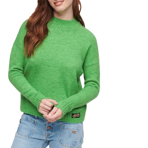 Superdry Damen Essential Mock Neck Jumper Kapuzenpullover, Drop Kick Green, von Superdry