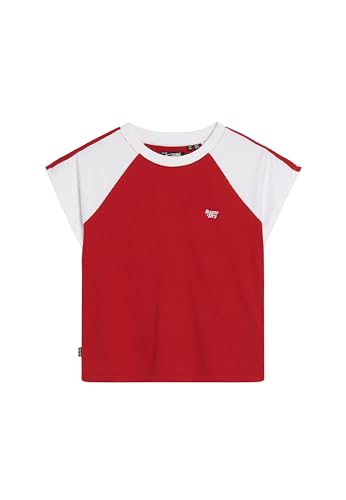 Superdry Damen Essential Retro T-Shirt mit Logo Scheunentor Rot/Weiß 40 von Superdry