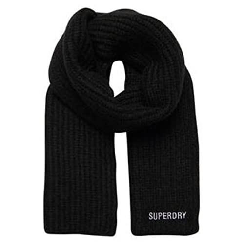 Superdry Damen Essential Schal mit Rippmuster Schwarz 1SIZE von Superdry