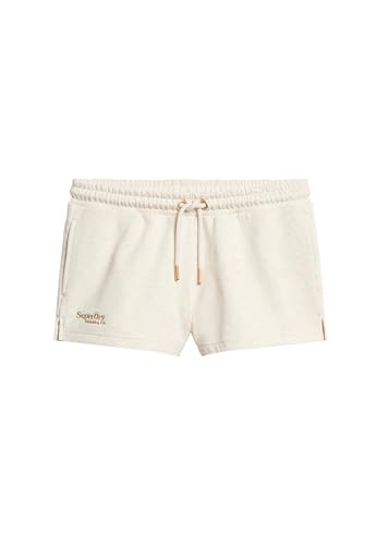 Superdry Damen Essential Shorts mit Logo Hellbeige Meliert 40 von Superdry