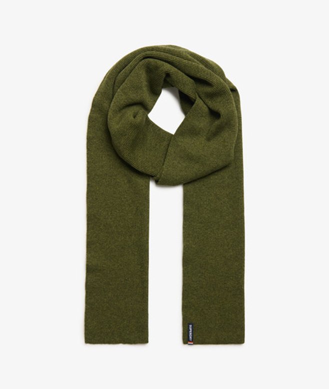 Superdry Damen Essential Strickschal mit Logo Grün - Größe: 1Größe von Superdry