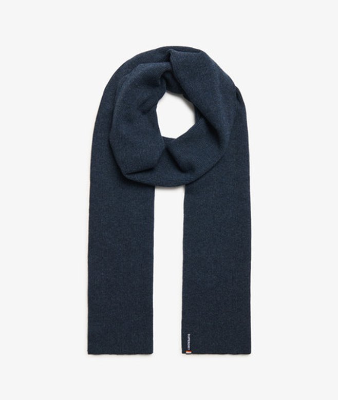 Superdry Damen Essential Strickschal mit Logo Marineblau - Größe: 1Größe von Superdry