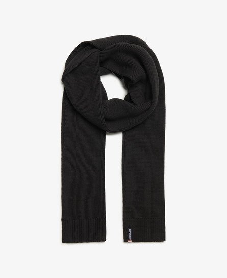 Superdry Women's Essential Strickschal mit Logo Schwarz - Größe: 1Größe von Superdry