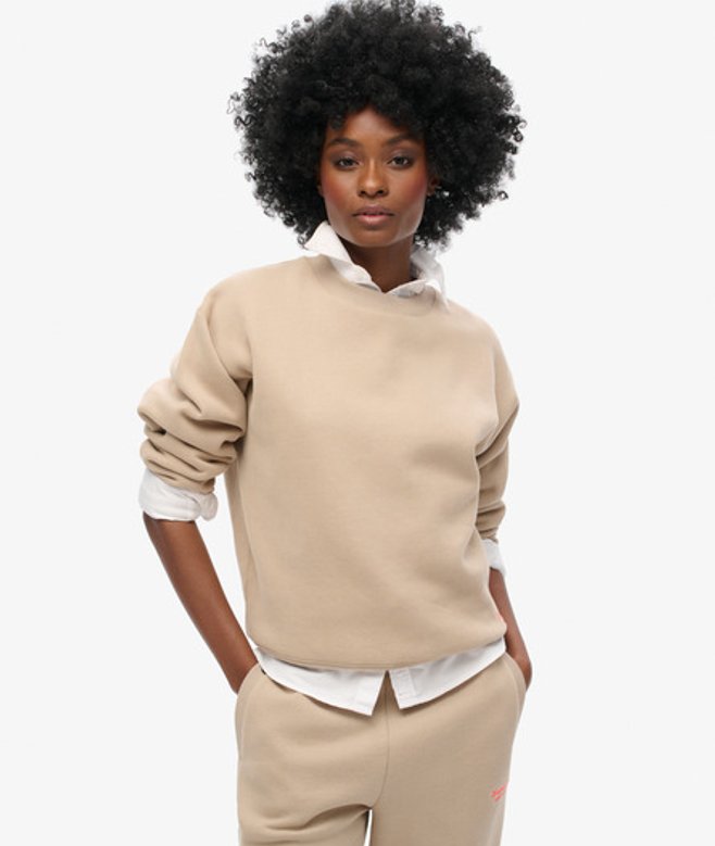 Superdry Damen Essential Sweatshirt mit Logo Grau - Größe: 44 von Superdry
