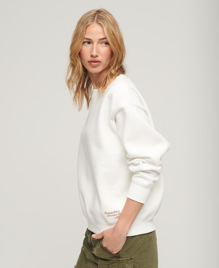 Superdry Women's Essential Sweatshirt mit Logo und Lässiger Passform Weiß - Größe: 38 von Superdry