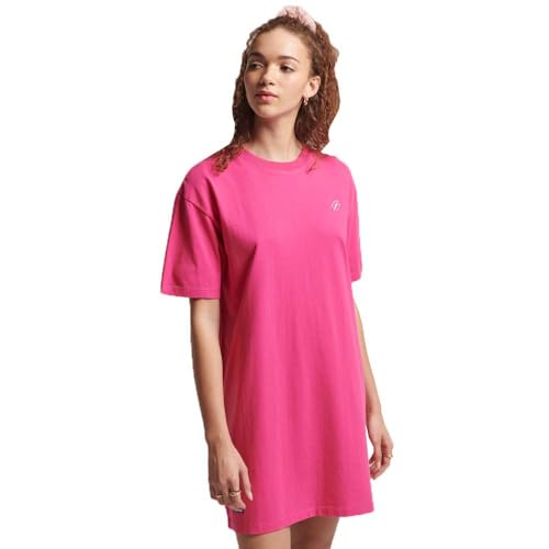 Superdry Damen Essential T-Shirt-Kleid, Raspberry Sorbet, 36 von Superdry