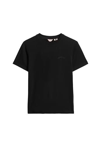 Superdry Damen Essential T-Shirt mit Logostickerei Schwarz 46 von Superdry