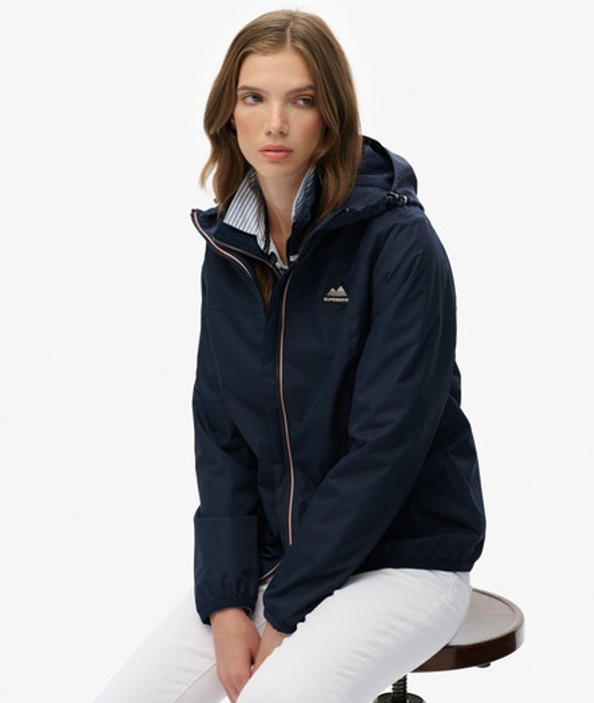 Superdry Damen Essential Tri Windbreaker Jacke Navy - Größe: 44 von Superdry