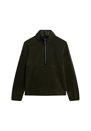 Superdry Damen Estate Fleecejacke mit halblangem Reißverschluss Surplus Goods Olivgrün 42 von Superdry