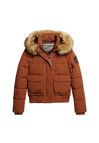 Superdry Damen Everest Bomber-Steppjacke mit Kapuze Biskuitbraun 38 von Superdry