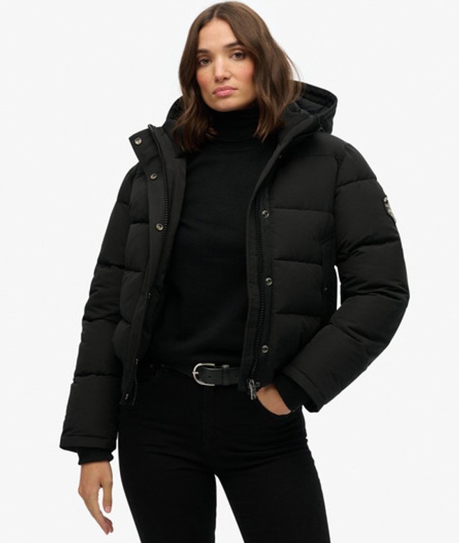 Superdry Damen Everest Bomberjacke Black - Größe: 38 von Superdry