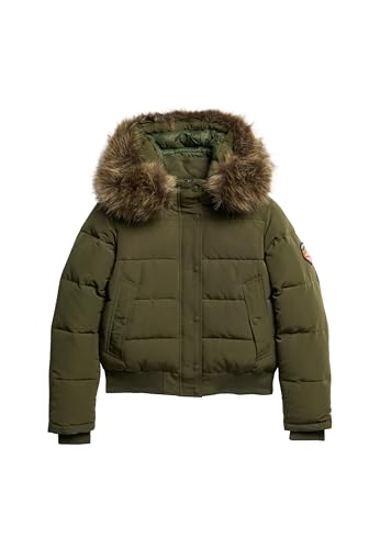 Superdry Damen Everest Hooded Bomberjacke Army Kaki 40 von Superdry