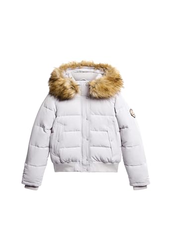 Superdry Damen Everest Bomberjacke mit Kapuze Mondlicht Grau 40 von Superdry