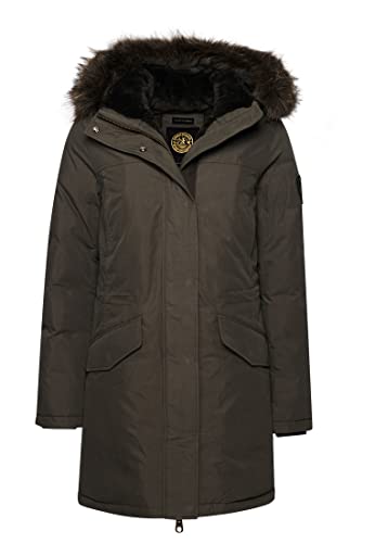 Superdry Damen Everest Daunen-Parka Dunkelkaki 36 von Superdry