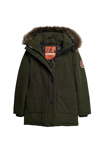 Superdry Damen Everest Parka mit Kunstfellkapuze Abyss Kaki 40 von Superdry