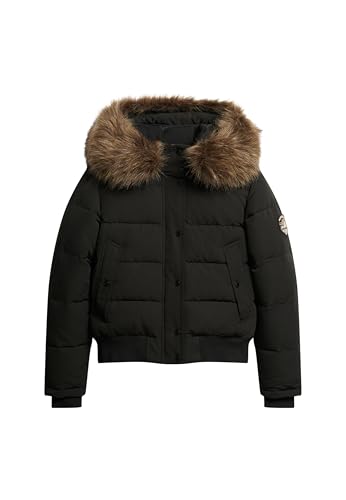Superdry Damen Everest Hooded Bomberjacke Schwarz 38 von Superdry