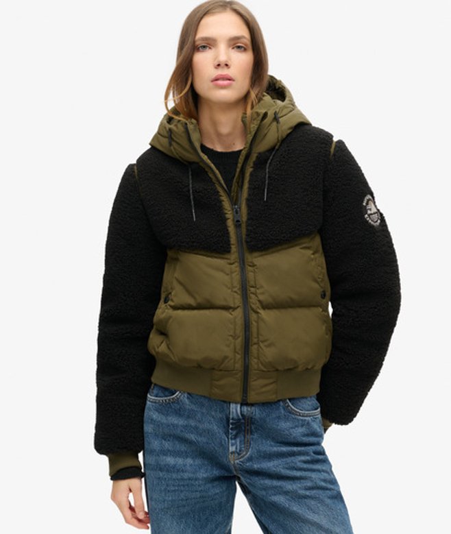 Superdry Damen Everest Hybrid Bomberjacke Grün - Größe: 42 Superdry Damen Everest Hybrid Bomberjacke Grün - Größe: 42 von Superdry