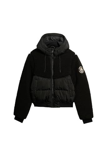 Superdry Damen Everest Hybrid Bomberjacke Schwarz/Schwarz 36 von Superdry