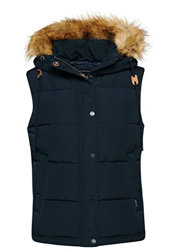 Superdry Damen VINTAGE EVEREST FAUX FUR GILET A7 – Weste, Eclipse Navy, von Superdry