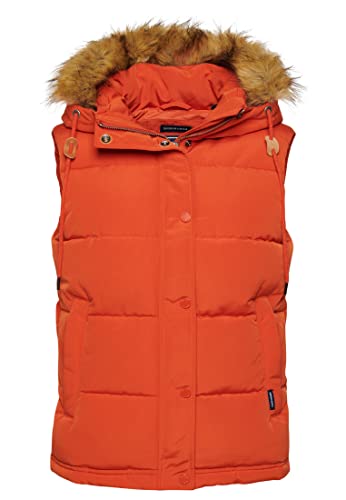 Superdry Damen VINTAGE EVEREST FAUX FUR GILET A7 – Weste, Pureed Pumpkin, von Superdry