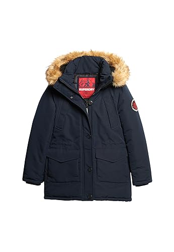 Superdry Damen Everest Parka mit Kunstfellkapuze Nordisch Chrom Marineblau 34 Superdry Damen Everest Parka mit Kunstfellkapuze Nordisch Chrom Marineblau 34 von Superdry