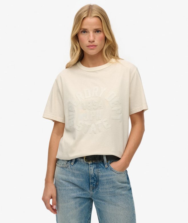 Superdry Damen Farblich Abgestimmtes Athletic OverGröße-t-shirt White - Größe: 40 von Superdry