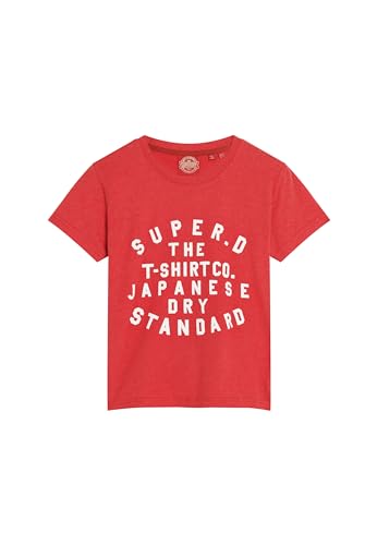 Superdry Damen Figurbetontes T-Shirt mit Schaum-Print Papayarot Meliert 38 von Superdry