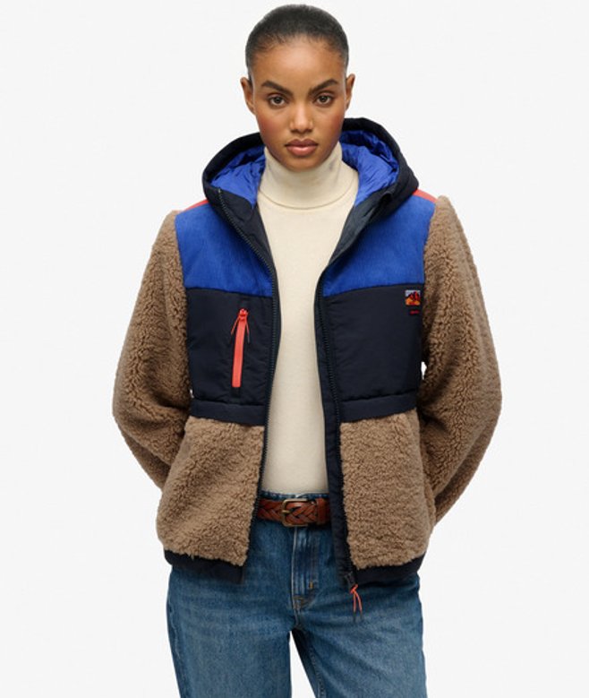 Superdry Damen Kapuzen-fleece-sherpa-jacke Grey - Größe: 38 Superdry Damen Kapuzen-fleece-sherpa-jacke Grey - Größe: 38 von Superdry