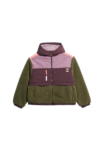 Superdry Damen Fleecejacke mit Kapuze Verbrannt Olivgrün 42 von Superdry