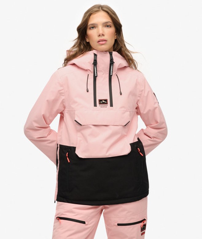 Superdry Damen Freestyle Overhead Skijacke Pink - Größe: 44 von Superdry