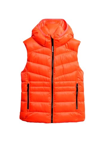 Superdry Damen Fuji Steppweste mit Kapuze Vulkankoralle 40 von Superdry