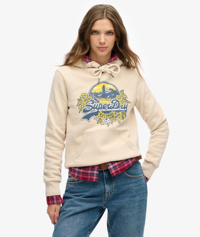 Superdry Women's Geblümtes Hoodie Creme - Größe: 42 Superdry Women's Geblümtes Hoodie Creme - Größe: 42 von Superdry