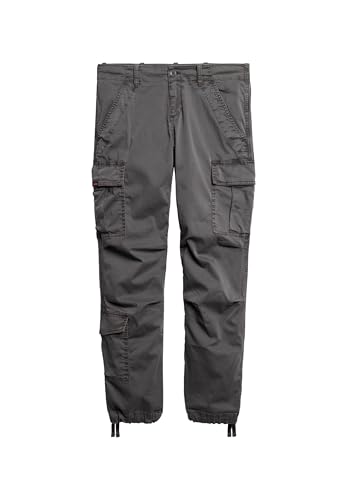 Superdry Damen Gerade Cargohose mit niedriger Leibhöhe Asphaltgrau 38 von Superdry