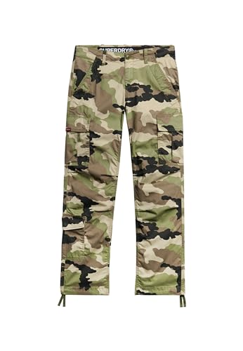 Superdry Damen Gerade Cargohose mit niedriger Leibhöhe Jacke Mit Tarnmuster 36 von Superdry