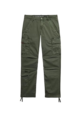 Superdry Damen Gerade Cargohose mit niedriger Leibhöhe Thymiangrün 40 von Superdry