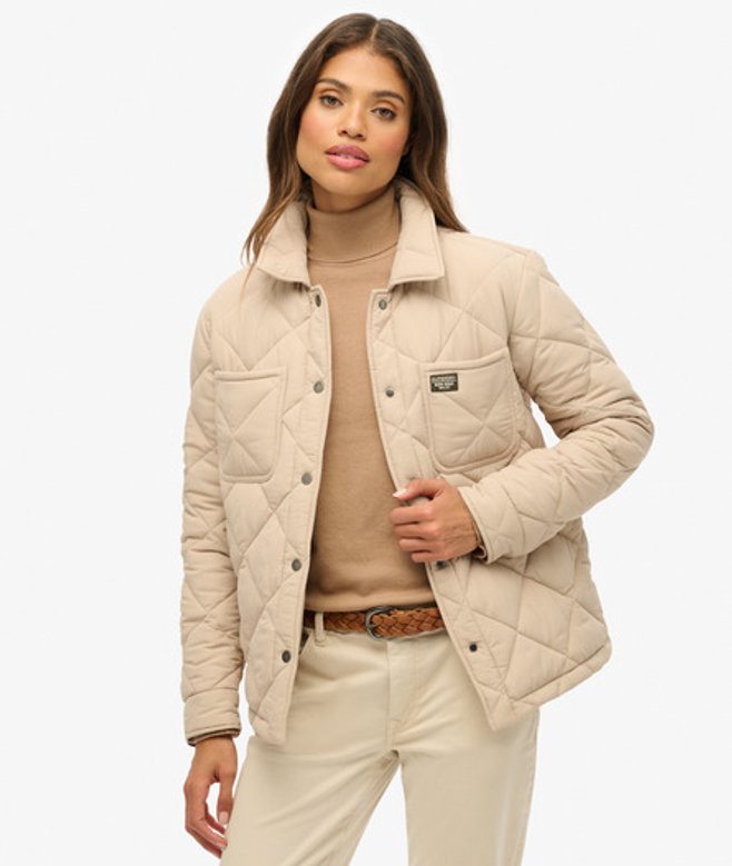 Superdry Damen Gesteppte Workwear-jacke Brown - Größe: 34 von Superdry