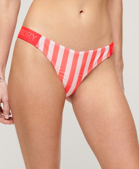 Superdry Damen Gestreifte Raffinierte Bikinihosen Pink - Größe: 36 von Superdry