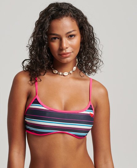 Superdry Women's Gestreiftes Bikinioberteil aus Recyceltem Material Bunt - Größe: 36 von Superdry