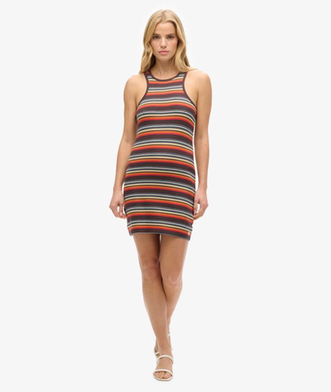 Superdry Damen Gestreiftes Vintage Racer-kleid Bunt - Größe: 40 von Superdry