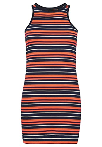 Superdry Damen Gestreiftes Vintage Racer-Kleid Cali Korallrot Gestreift 38 von Superdry