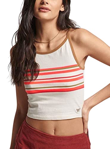 Superdry Damen Gestreiftes Vintage Surf Tanktop Haferfarben Gestreift 36 von Superdry