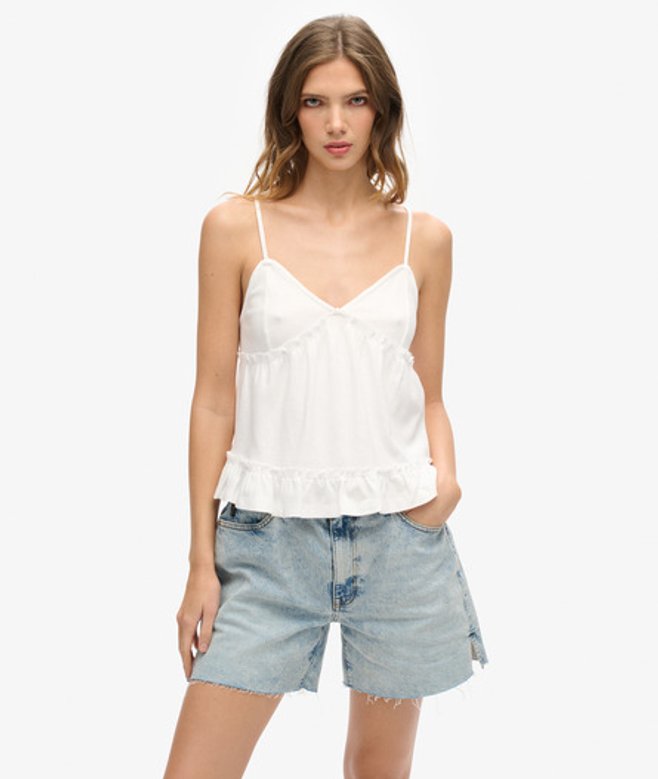 Superdry Damen Gestuftes Jersey-trägertop Weiß - Größe: 42 Superdry Damen Gestuftes Jersey-trägertop Weiß - Größe: 42 von Superdry