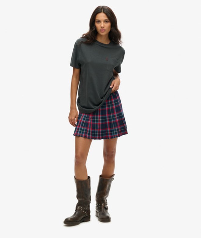 Superdry Damen Gewaschenes OverGrößed Essential T-shirt mit Tasche Schwarz - Größe: Xxl von Superdry