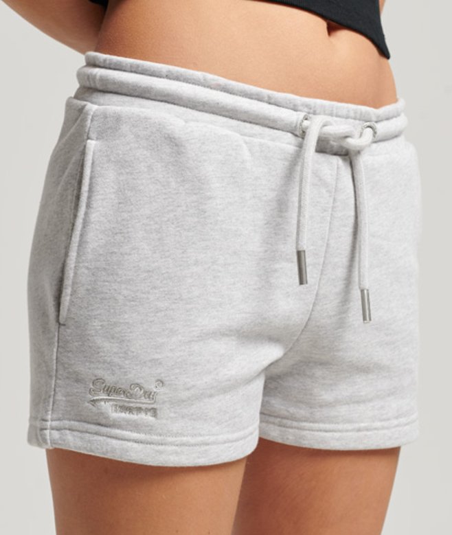 Superdry Damen Grau Jersey-shorts mit Aufgesticktem Vintage-logo, Größe: 44 - Größe: 44 von Superdry
