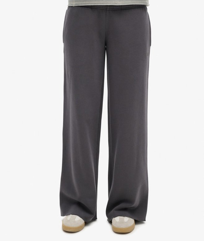 Superdry Damen Grau Jogginghosen im Washed-Look mit Geradem Beinschnitt, Größe: 40 von Superdry