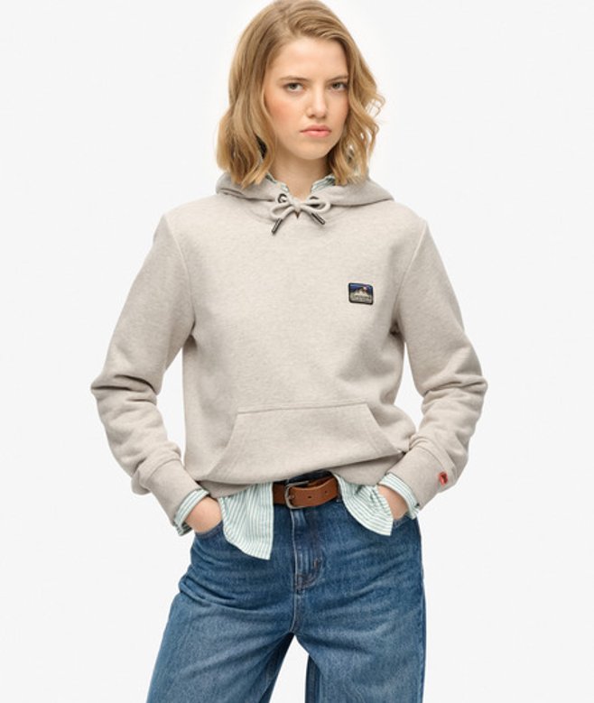 Superdry Damen Great Outdoors Hoodie mit Stickerei Beige - Größe: 38 von Superdry